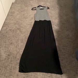 New Ann Taylor Loft grey and black maxi dress XXSP petite XXS 00p